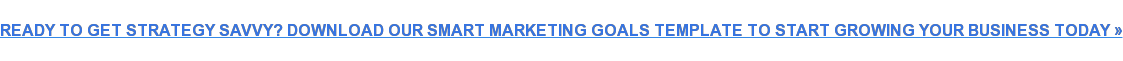 READY TO GET STRATEGY SAVVY? DOWNLOAD OUR SMART MARKETING GOALS TEMPLATE TO  START GROWING YOUR BUSINESS TODAY »