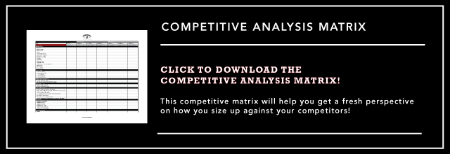 Competitive Analysis Matrix provided by Colosi Marketing