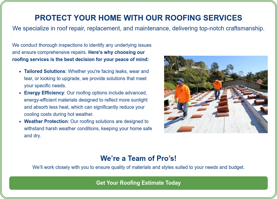 PROTECT YOUR HOME WITH OUR ROOFING SERVICES We specialize in roof repair, replacement, and maintenance, delivering top-notch craftsmanship.