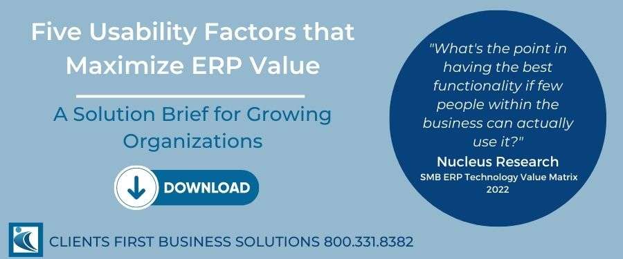 Five usability factors for ERP