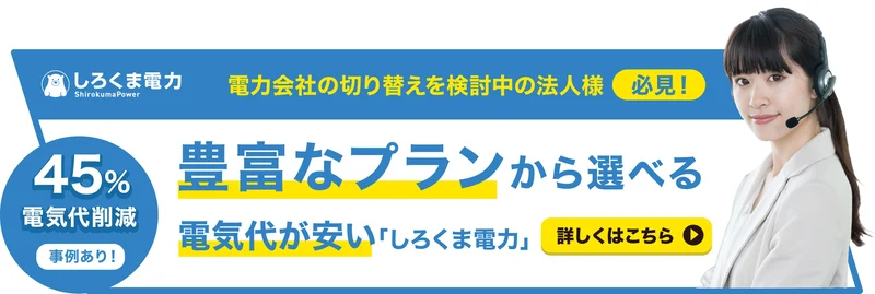 しろくま電力の法人向けプランページ
