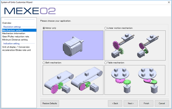 MEXE02 support software