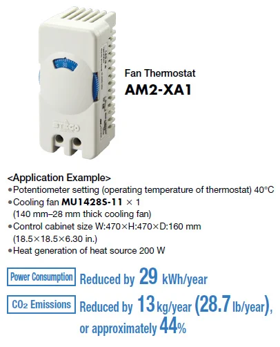 Use AM2-XA1 fan thermostat to reduce power consumption