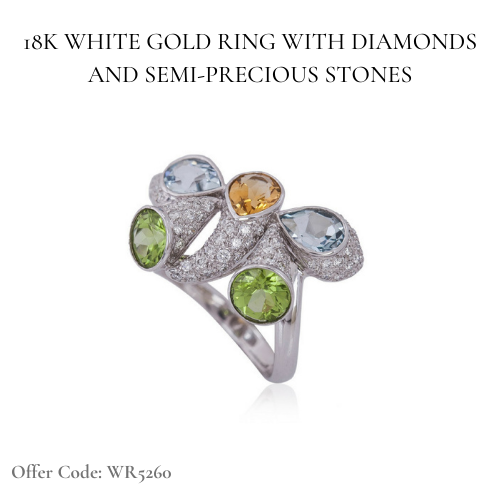 Diamond and semi-precious stone ring | Facets Singapore