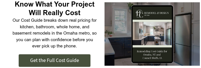 Know What Your Project Will Really Cost Our Cost Guide breaks down real pricing for kitchen, bathroom, whole home, and basement&nbsp;remodels in the Omaha metro, so you can plan with confidence before you ever pick up the phone. &nbsp;