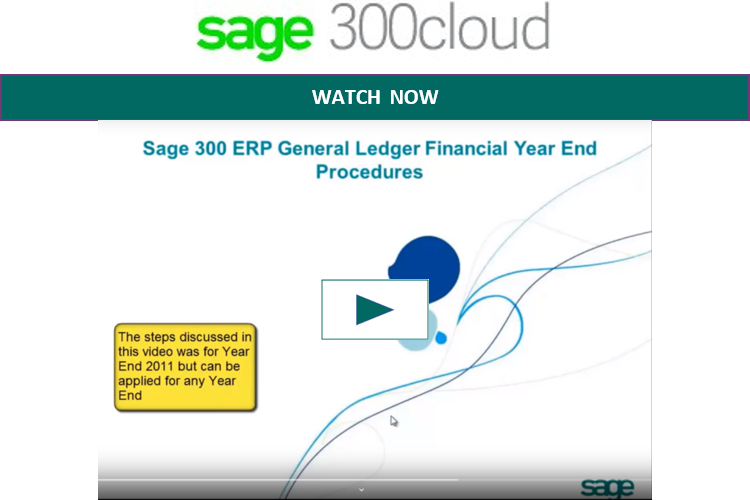 Sage 300 Year End Closing