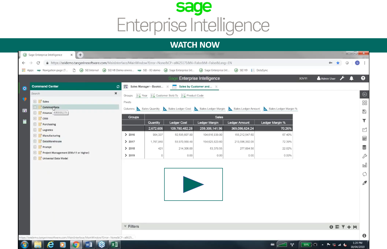 Sage Enterprise Intelligence Watch Now