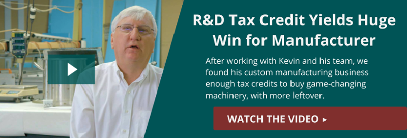 Watch our 4-minute video on how we saved one client enough to buy a huge piece of game-changing machinery with the R&D Tax Credit