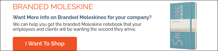 BRANDED MOLESKINE Want More Info on Branded Moleskines for your company? We can help you get the branded Moleskine notebook that your employees and clients will be wanting the second they arrive.