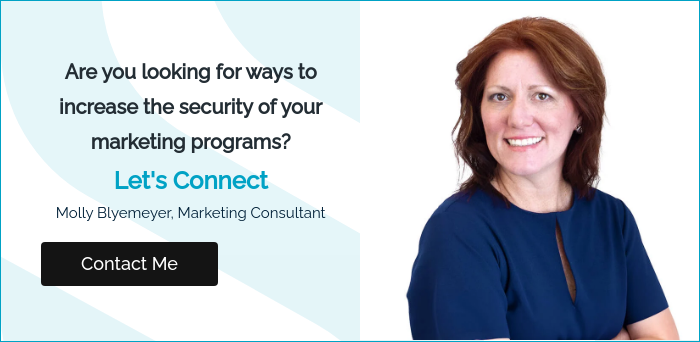 Are you looking for ways to increase the security of your marketing programs? Let's Connect Molly Blyemeyer, Marketing Consultant  