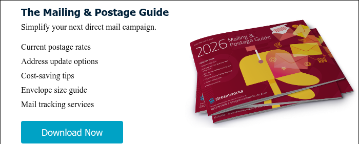 The Mailing & Postage Guide Simplify your next direct mail campaign. &nbsp; Current postage rates Address update options Cost-saving tips Envelope size guide Mail tracking services &nbsp;