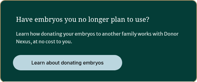 Have embryos you no longer plan to use?