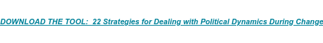 DOWNLOAD THE TOOL:  22 Strategies for Dealing with Political Dynamics During  Change