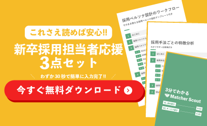「新卒採用担当者応援3点セット」の資料イメージ
