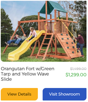 Orangutan Fort w/Green Tarp and Yellow Wave Slide