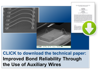 Improved wire bond reliability, auxiliary wires, wire bonding