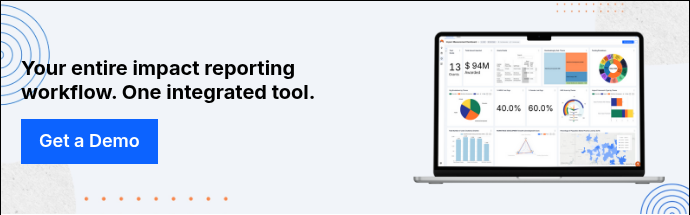 Your entire impact reporting workflow. One integrated tool.