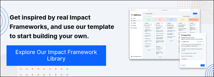 Get inspired by real Impact Frameworks, and use our template to start building your own.