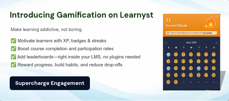 Introducing Gamification on Learnyst