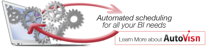 automated scheduling for all your BI needs - learn more about autovisn