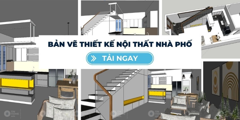 Bản vẽ thiết kế nội thất nhà phố