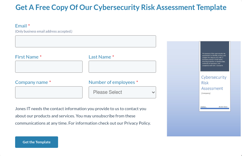 Get A Free Copy Of Our Cybersecurity Risk Assessment Template &nbsp;