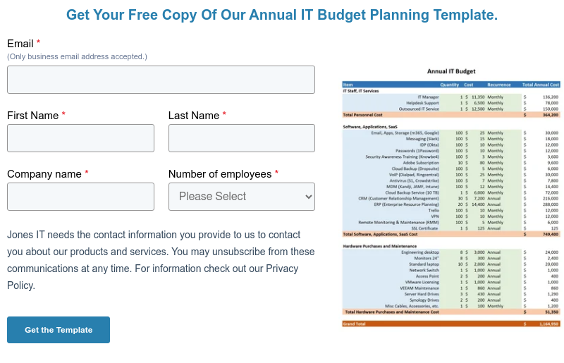Get Your Free Copy Of Our Annual IT Budget Planning Template.