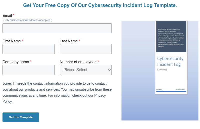 Get Your Free Copy Of Our Cybersecurity Incident Log Template.