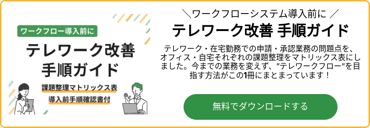 ワークフロー導入前にテレワーク改善手順ガイド