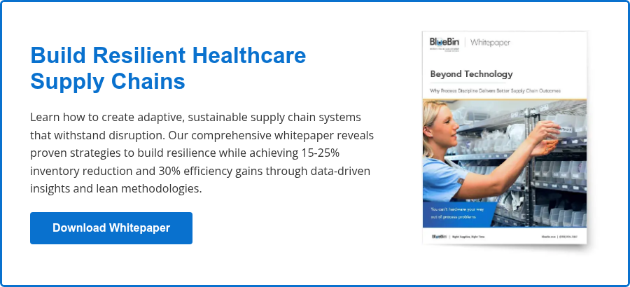 Build Resilient Healthcare Supply Chains Learn how to create adaptive, sustainable supply chain systems that withstand disruption. Our comprehensive whitepaper reveals proven strategies to build resilience while achieving 15-25% inventory reduction and 30% efficiency gains through data-driven insights and lean methodologies.